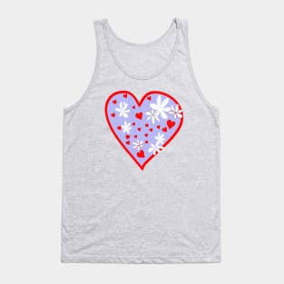 Valentine Heart with Flowers Tank Top